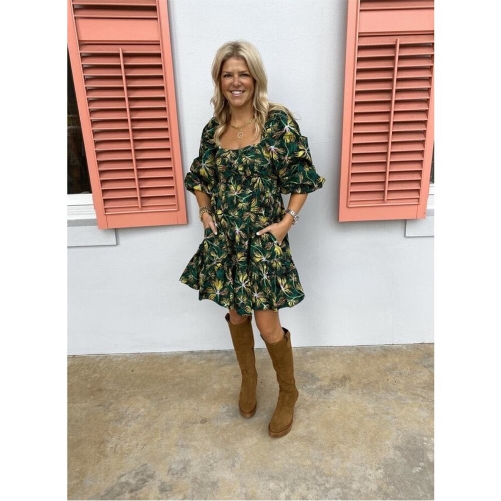 Ulla Johnson Dress Alita Mini in Tigerlily Green - Picture 3 of 7